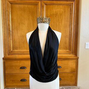 Zara Black Satin Halter Size Large NWT